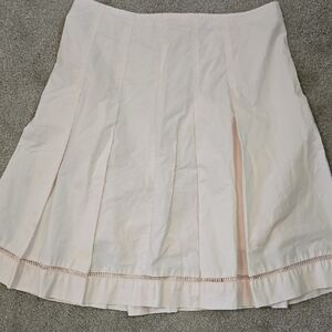 Express Light Pink A-Line Cotton Pleated Skirt